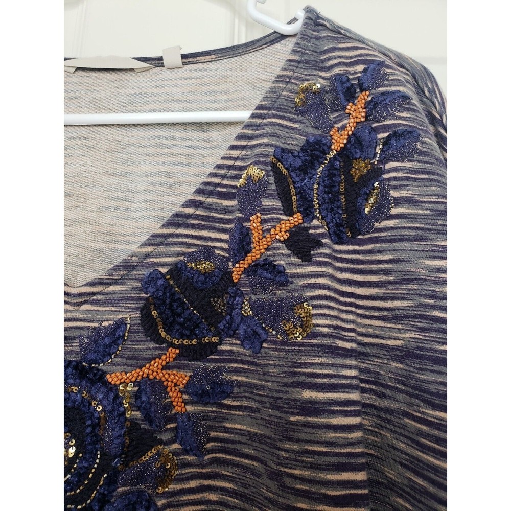 Soft Surroundings Mangata Tunic Medium Embroidered Sequin Beaded Top - Picture 9 of 11